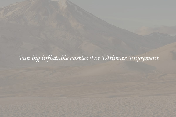Fun big inflatable castles For Ultimate Enjoyment