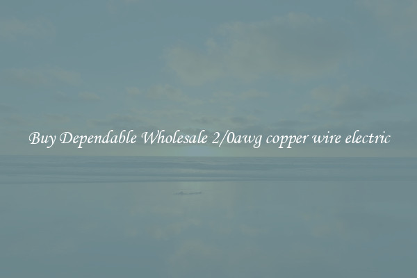 Buy Dependable Wholesale 2/0awg copper wire electric
