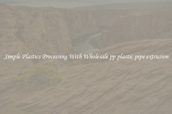 Simple Plastics Processing With Wholesale pp plastic pipe extrusion