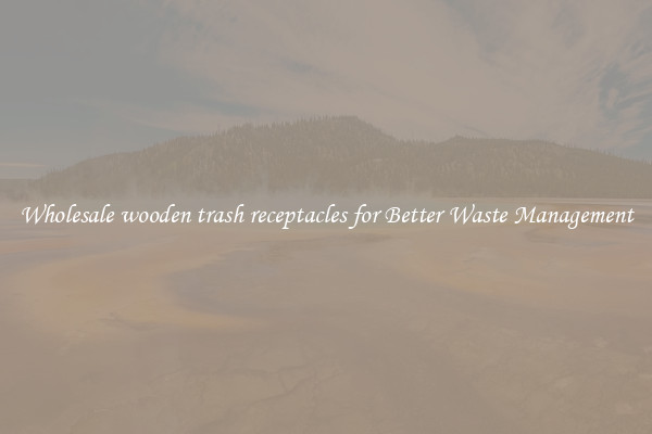 Wholesale wooden trash receptacles for Better Waste Management