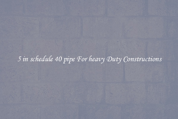 5 in schedule 40 pipe For heavy Duty Constructions