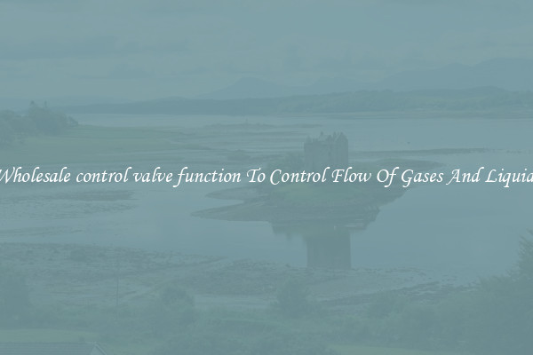 Wholesale control valve function To Control Flow Of Gases And Liquids