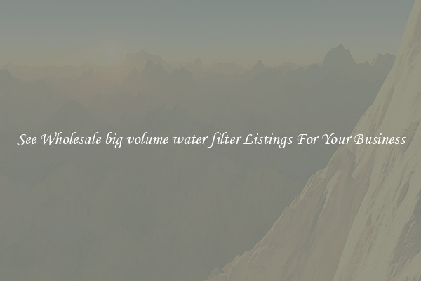 See Wholesale big volume water filter Listings For Your Business