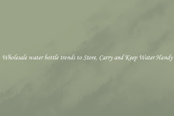 Wholesale water bottle trends to Store, Carry and Keep Water Handy