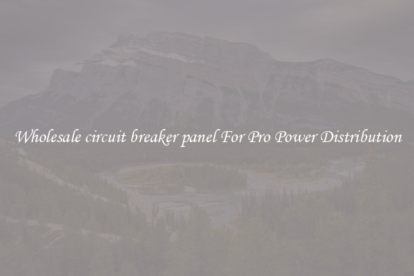 Wholesale circuit breaker panel For Pro Power Distribution